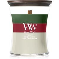Woodwick Trilogy Holiday Garland scented candle with wooden wick 275 g