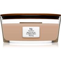 Woodwick Vanilla & Sea Salt scented candle with wooden wick (hearthwick) 453.6 g