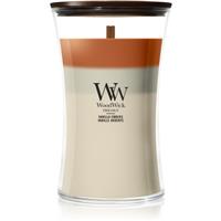 Woodwick Trilogy Vanilla Embers scented candle with wooden wick 610 g
