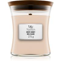 Woodwick White Honey Miel Blanc scented candle with wooden wick 275 g