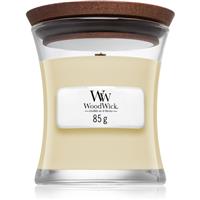 Woodwick White Teak scented candle with wooden wick 85 g