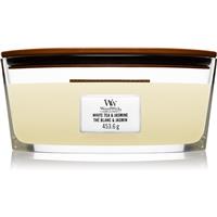 Woodwick White Tea & Jasmine scented candle with wooden wick (hearthwick) 453.6 g