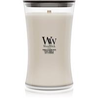 Woodwick Tonka & Almond Milk scented candle with wooden wick 610 g