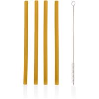 Zopa Silicone Straw silicone straw + hairbrush 6 m+ Mustard Yellow 4 pc