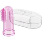 BabyOno Take Care First Toothbrush childrens finger toothbrush with bag Pink 1 pc