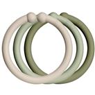 BIBS Loops hanging rings Vanilla / Sage / Olive 12 pc
