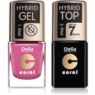 Delia Cosmetics Coral Nail Enamel Hybrid Gel set odstn 05 for women