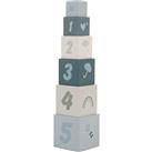 Label Label Stacking Blocks Numbers cubes wooden Blue 1 pc