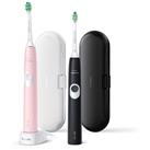 Philips Sonicare 4300 HX6800/35 sonic electric toothbrush, 2 shafts Black and Pink 1 pc