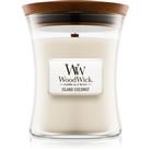 Woodwick Island Coconut scented candle with wooden wick 275 g