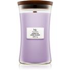 Woodwick Lavender Spa scented candle with wooden wick 609.5 g