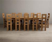 Extending Buxton 180cm Solid Oak Dining Table with 6 Charcoal Grey Natural Chairs
