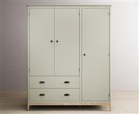 Ancona Oak and Soft Green Painted Triple Wardrobe