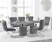 Antonio 220cm Grey Marble Dining Table with 6 Chairs