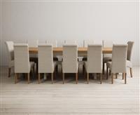 Extending Olympia 180cm Oak and Cream Painted Dining Table with 6 Chairs