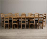 Extending Olympia 180cm Solid Oak Dining Table with 8 Cream Alton Chairs