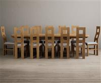 Extending Olympia 180cm Solid Oak Dining Table with 10 Chairs