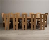 Extending Olympia 180cm Solid Oak Dining Table with 6 Cream Lucca Chairs