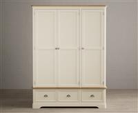 Madley Oak and Cream Painted Triple Wardrobe