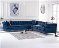Bromley Large Blue Velvet Corner Sofa