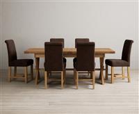 Extending Buckley 200cm Solid Oak Dining Table with 8 Chairs