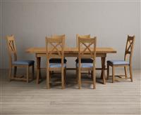 Extending Buckley 200cm Solid Oak Dining Table with 8 Chairs
