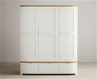 Bradwell Oak and Signal White Painted Triple Wardrobe