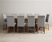 Extending Buxton 140cm Solid Oak Dining Table with 6 Natural Scroll Back Chairs