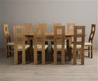 Extending Buxton 140cm Solid Oak Dining Table with 6 Brown Natural Solid Oak Chairs