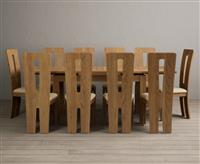 Extending Buxton 140cm Solid Oak Dining Table with 6 Grey Lucca Chairs
