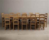 Extending Buxton 180cm Solid Oak Dining Table with 6 Brown Alton Chairs