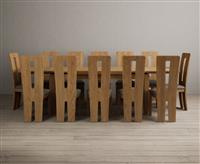 Extending Buxton 180cm Solid Oak Dining Table with 6 Black Lucca Chairs