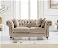 Kensington Chesterfield Ivory Linen 2 Seater Sofa