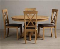 Hertford 120cm Fixed Top Solid Oak Dining Table with 4 Chairs
