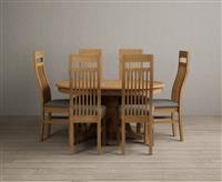 Extending Hertford 100cm - 130cm Solid Oak Pedestal Dining Table with 4 Black Chairs