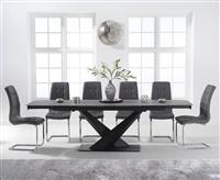 Extending Jacob 180cm Grey Stone Dining Table with 6 Chairs