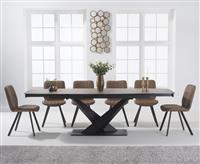 Extending Jacob 180cm Mink Ceramic Dining Table with 6 Chairs