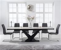 Extending Jacob 180cm White Ceramic Dining Table with 6 Chairs