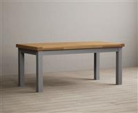 Extending Buxton 180cm Oak and Light Grey Painted Dining Table