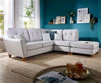 Florin Light Grey Fabric Right Hand Facing Corner Chaise Sofa