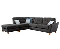 Florin Charcoal Grey Fabric Left Hand Facing Corner Chaise Sofa