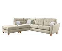 Florin Cream Fabric Left Hand Facing Corner Chaise Sofa