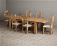 Sheringham 200cm Solid Oak Dining Table with Sheringham Oak Extensions (Pair) with 8 Chairs