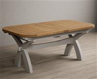 Extending Atlas 180cm Oak and Soft White Painted Dining Table