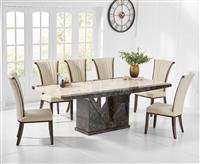 Tenore 180cm Marble Dining Table with 8 Chairs