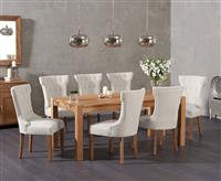 Thetford 180cm Oak Dining Table with 6 Natural Clara Chairs