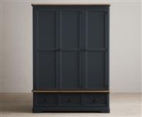 Bridstow Oak and Blue Painted Triple Wardrobe