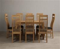 York 120cm Solid Oak Dining Table with 6 Black Monroe Chairs