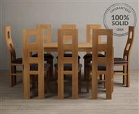 York 150cm Solid Oak Dining Table with 6 Brown Natural Chairs