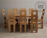 York 150cm Solid Oak Dining Table with 6 Oak Natural Chairs